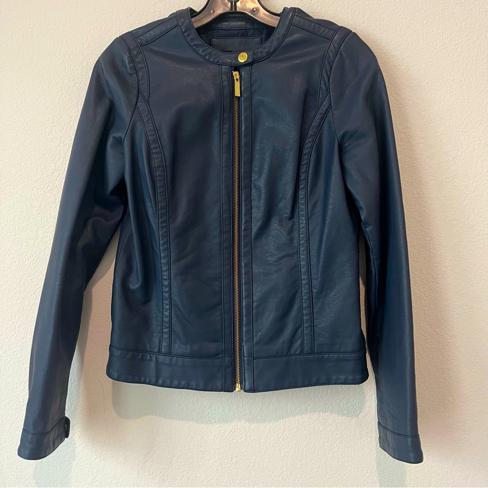 THE LIMITED | Navy Faux Leather Jacket SZ XS